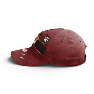 Casquette rose « Keep Calm And Love Dogs » personnalisée pour chien et chat, imprimé intégral, cadeau idéal pour les propriétaires et les amoureux des animaux.