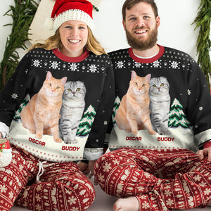 Sweat-shirt personnalisé avec photo « Joyeux Noël, mes petits animaux » - Pull en laine unisexe - Cadeau de Noël pour les propriétaires et les amoureux des animaux
