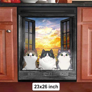 Cats By The Window - Personalized Dishwasher Cover.
