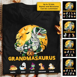 Happy Halloween - Let's Have Fun With The Dinosaurs On Halloween Night - Personalized Unisex T-Shirt.