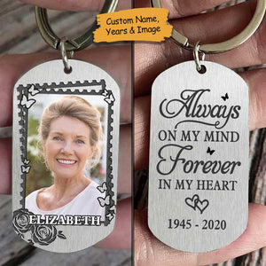 Tu es à jamais dans mon cœur - Porte-clés personnalisé - Télécharger une image, cadeau pour mari et femme, cadeau commémoratif