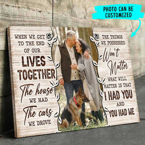 Nous étions ensemble - Toile horizontale personnalisée - Télécharger une image, Cadeau pour couple, mari et femme