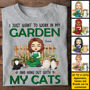 « Passez du temps avec mes chats » – T-shirt et sweat à capuche unisexe personnalisé – Cadeau pour les amateurs de jardinage