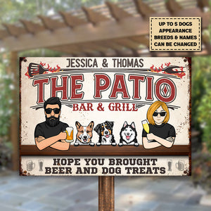 The Patio Bar & Grill - Plaque métallique personnalisée - Cadeau pour couple, mari et femme