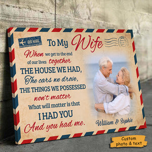 I Had You And You Had Me - Personalized Horizontal Canvas.