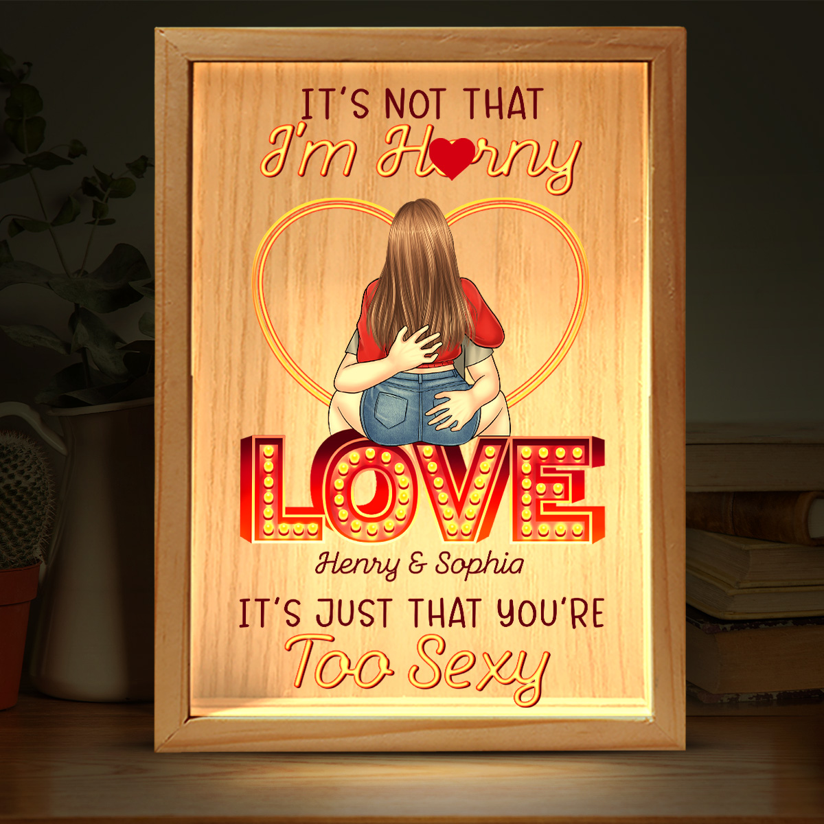 The First Time We Met - Couple Personalized Custom Frame Light Box - Gift For Husband Wife, Anniversary