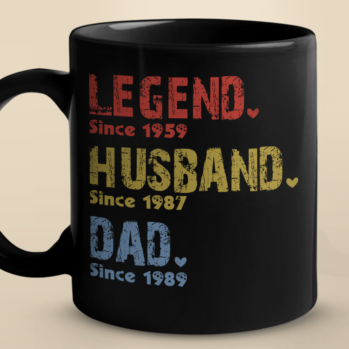 Like A Dad Just More Squatchy - Family Personalized Custom Black Mug - Birthday Gift For Dad