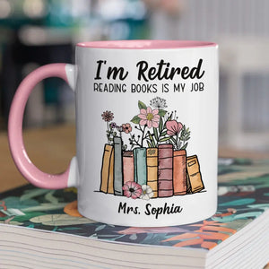 Lire des livres est mon travail - Tasse personnalisée pour collègue - Cadeau d'appréciation et de retraite pour collègues, amis de travail, collègues