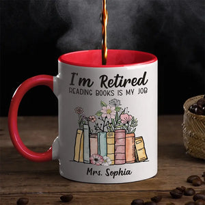 Lire des livres est mon travail - Tasse personnalisée pour collègue - Cadeau d'appréciation et de retraite pour collègues, amis de travail, collègues