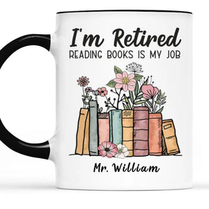 Lire des livres est mon travail - Tasse personnalisée pour collègue - Cadeau d'appréciation et de retraite pour collègues, amis de travail, collègues