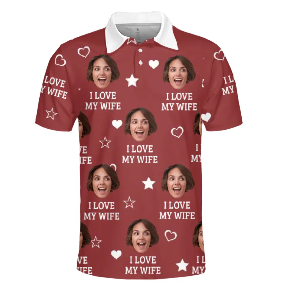 Photo personnalisée en plus du chocolat, tu es mon préféré - Polo personnalisé pour couple avec imprimé intégral - Fête des pères, cadeau pour mari et femme, anniversaire
