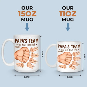 L'équipe de papa, la meilleure équipe de tous les temps - Mug personnalisé pour la famille - Fête des pères, cadeau pour papa, grand-père