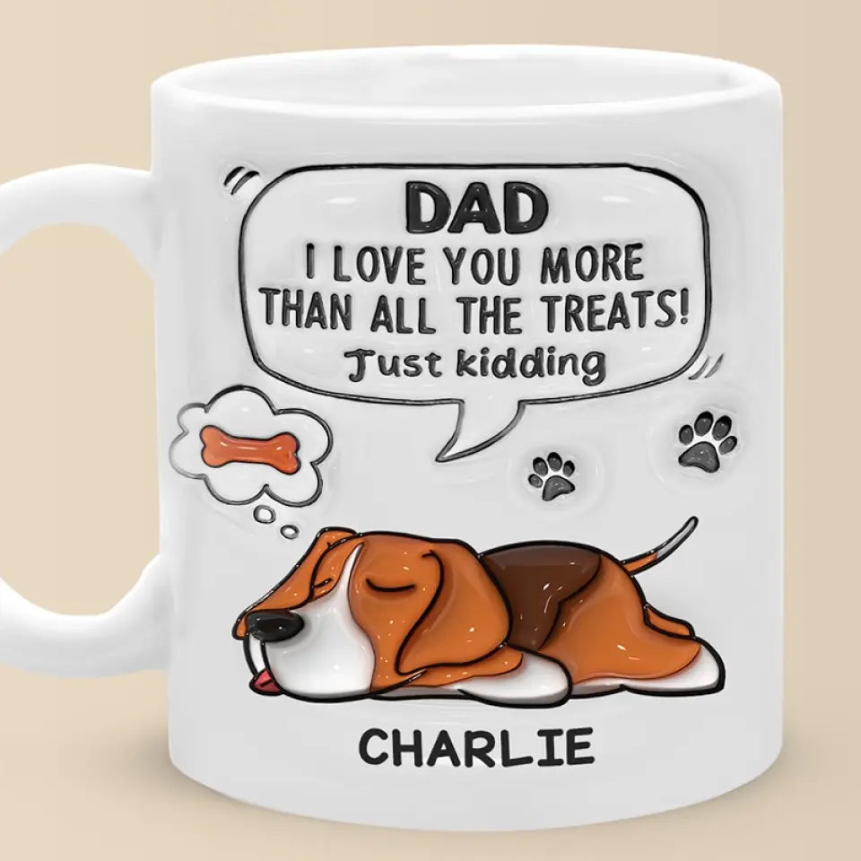 La vie est meilleure avec un chien à vos côtés - Mug personnalisé avec effet gonflable 3D - Cadeau pour les propriétaires et les amoureux des animaux