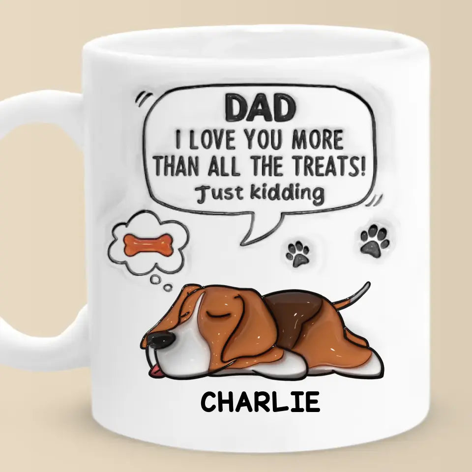 La vie est meilleure avec un chien à vos côtés - Mug personnalisé avec effet gonflable 3D - Cadeau pour les propriétaires et les amoureux des animaux