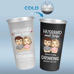Drink Together, Stay Forever - Couple Personalized Custom Aluminum Changing Color Cup - Gift For Husband Wife, Anniversary