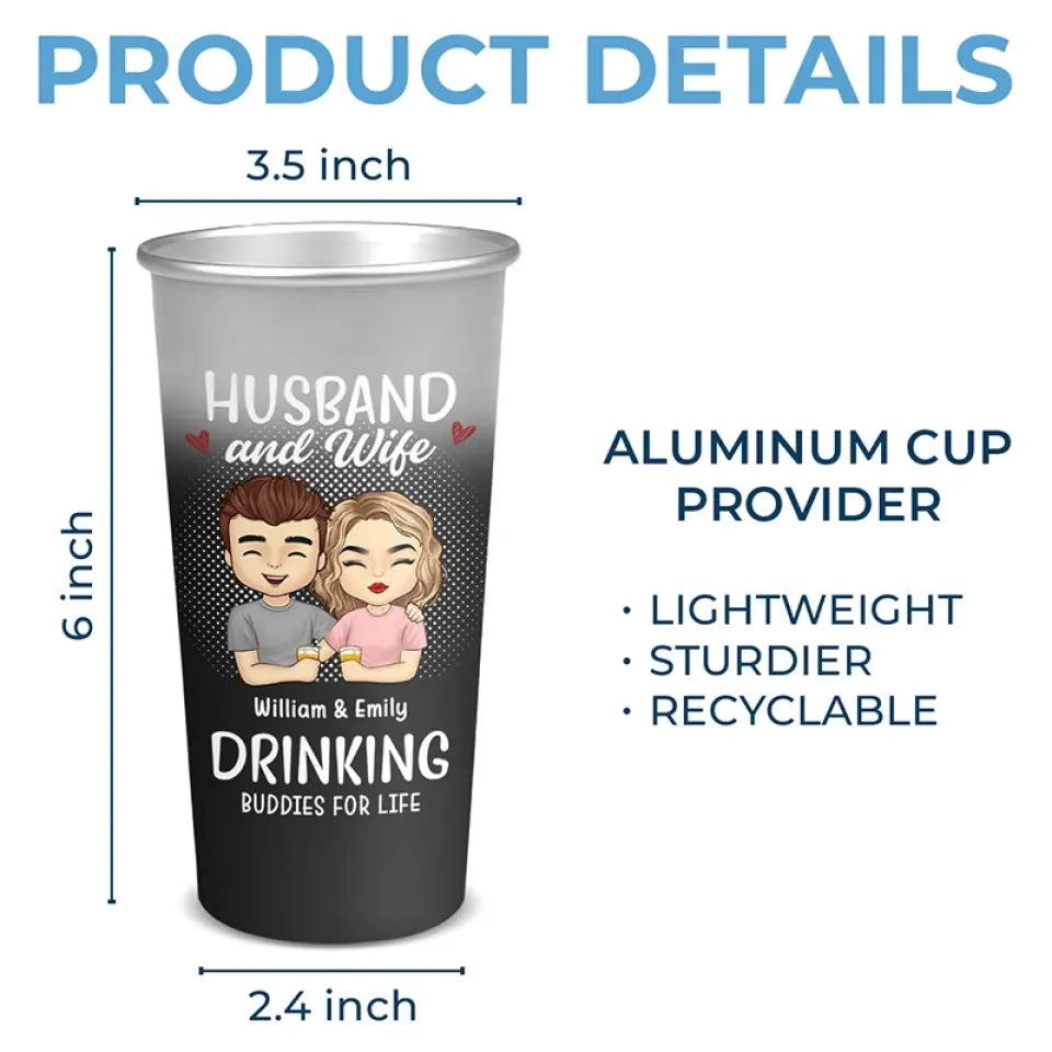 Drink Together, Stay Forever - Couple Personalized Custom Aluminum Changing Color Cup - Gift For Husband Wife, Anniversary