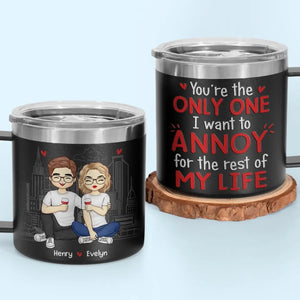 Tu seras toujours mon éternel - Gobelet personnalisé en acier inoxydable de 14 oz avec poignée - Cadeau pour mari et femme, anniversaire