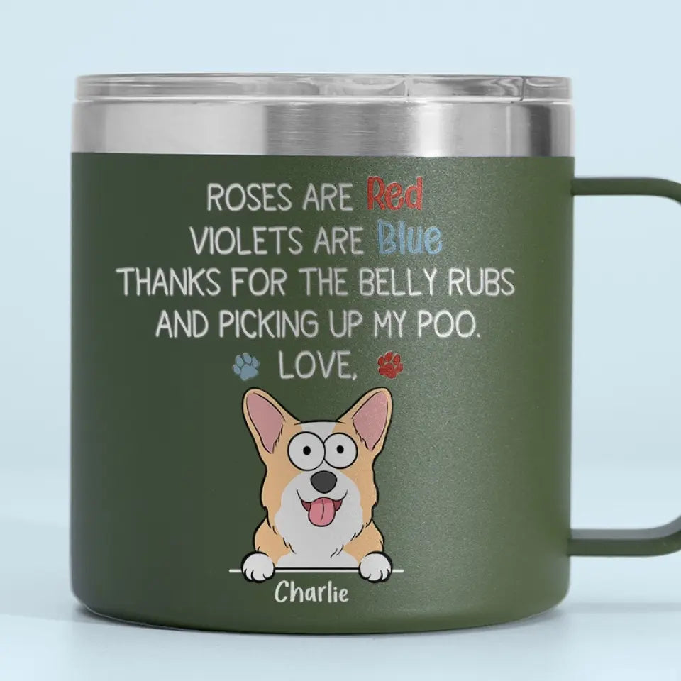 Les chiens sont un amour à quatre pattes - Gobelet personnalisé en acier inoxydable de 14 oz avec poignée - Cadeau pour les propriétaires et les amoureux des animaux