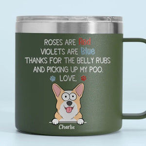 Les chiens sont un amour à quatre pattes - Gobelet personnalisé en acier inoxydable de 14 oz avec poignée - Cadeau pour les propriétaires et les amoureux des animaux
