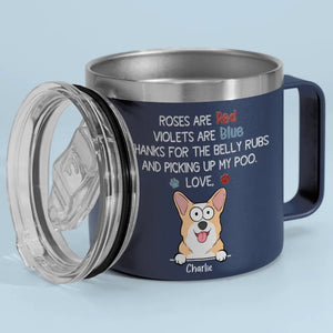 Les chiens sont un amour à quatre pattes - Gobelet personnalisé en acier inoxydable de 14 oz avec poignée - Cadeau pour les propriétaires et les amoureux des animaux