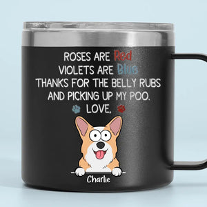 Les chiens sont un amour à quatre pattes - Gobelet personnalisé en acier inoxydable de 14 oz avec poignée - Cadeau pour les propriétaires et les amoureux des animaux