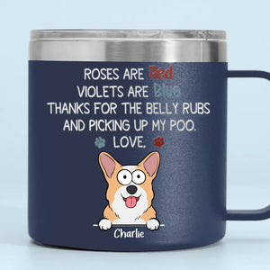 Les chiens sont un amour à quatre pattes - Gobelet personnalisé en acier inoxydable de 14 oz avec poignée - Cadeau pour les propriétaires et les amoureux des animaux