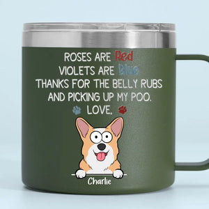 Les chiens sont un amour à quatre pattes - Gobelet personnalisé en acier inoxydable de 14 oz avec poignée - Cadeau pour les propriétaires et les amoureux des animaux
