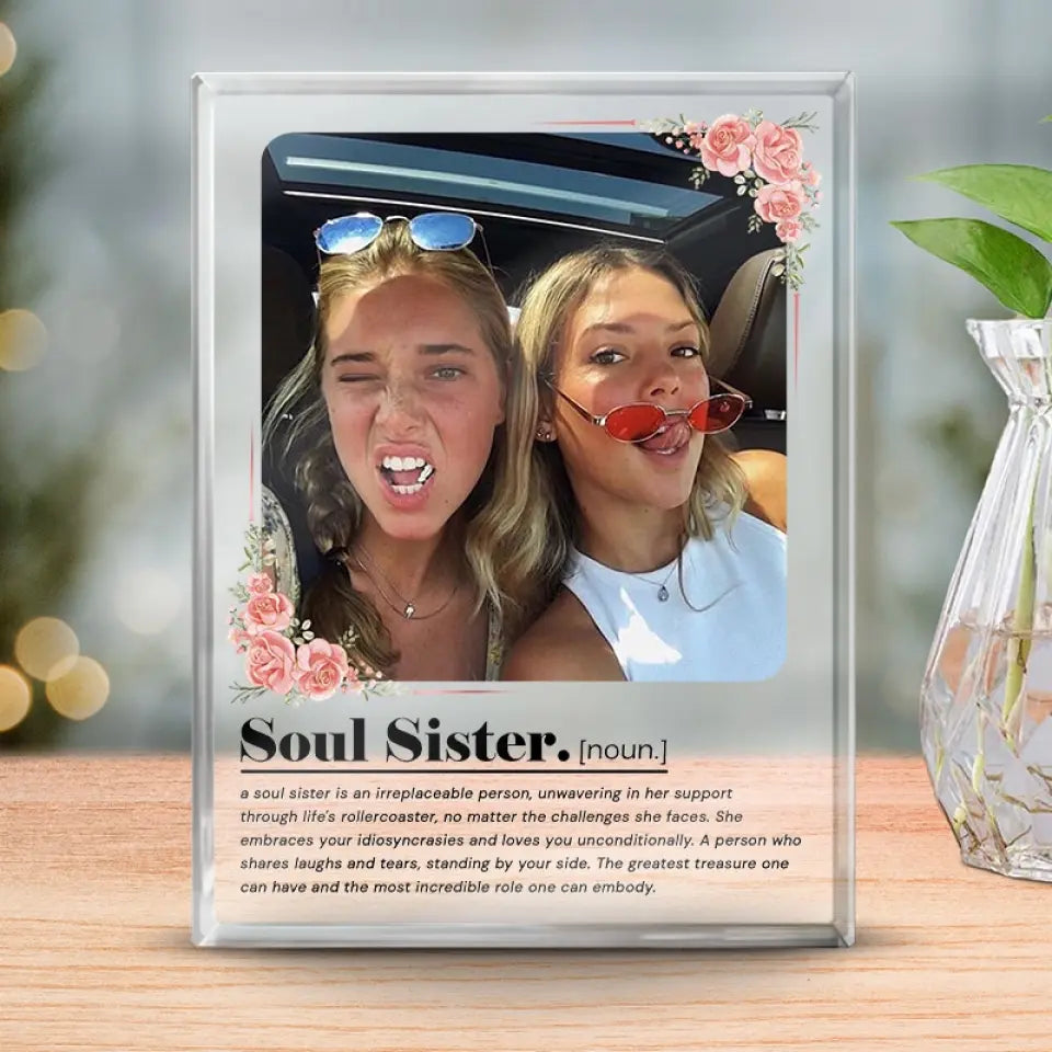 Photo personnalisée « Par hasard, nous nous sommes rencontrés, par choix, nous sommes devenus amis » - Plaque rectangulaire en acrylique personnalisée pour meilleure amie - Cadeau pour meilleures amies, meilleures amies, sœurs