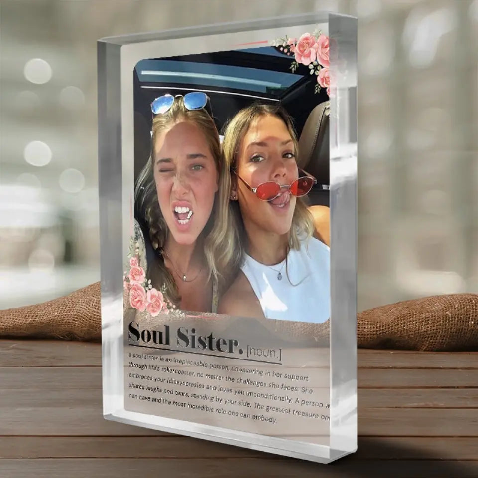 Photo personnalisée « Par hasard, nous nous sommes rencontrés, par choix, nous sommes devenus amis » - Plaque rectangulaire en acrylique personnalisée pour meilleure amie - Cadeau pour meilleures amies, meilleures amies, sœurs
