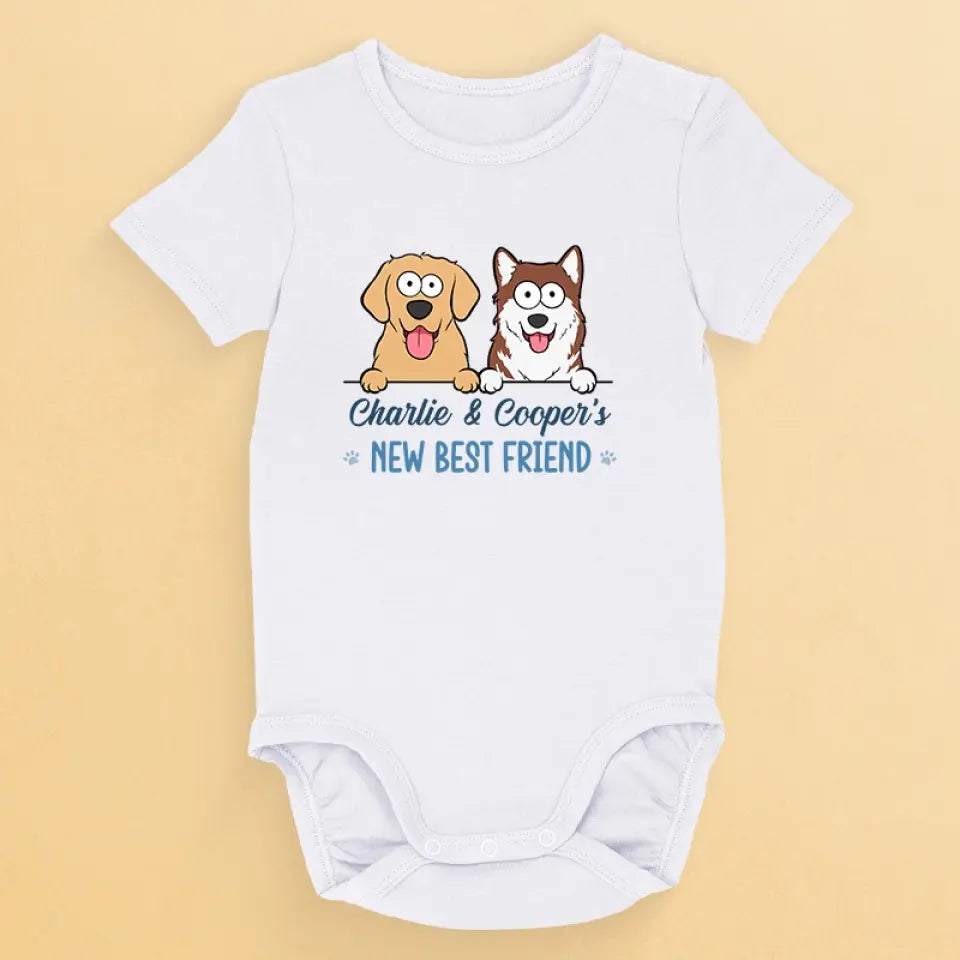 Nouveau meilleur ami - Body bébé personnalisé chien et chat - Cadeau de naissance, cadeau pour propriétaires d'animaux et amoureux des animaux