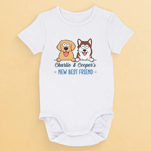 Nouveau meilleur ami - Body bébé personnalisé chien et chat - Cadeau de naissance, cadeau pour propriétaires d'animaux et amoureux des animaux