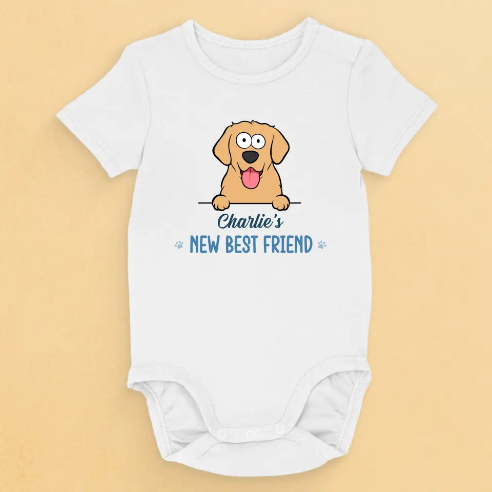 Nouveau meilleur ami - Body bébé personnalisé chien et chat - Cadeau de naissance, cadeau pour propriétaires d'animaux et amoureux des animaux