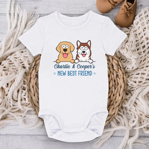 Nouveau meilleur ami - Body bébé personnalisé chien et chat - Cadeau de naissance, cadeau pour propriétaires d'animaux et amoureux des animaux