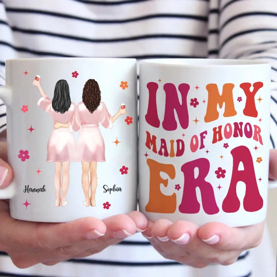 Merci d'être à mes côtés aujourd'hui et toujours - Mug personnalisé Bestie - Cadeau de mariage, cadeau de demoiselle d'honneur pour meilleures amies, BFF, sœurs
