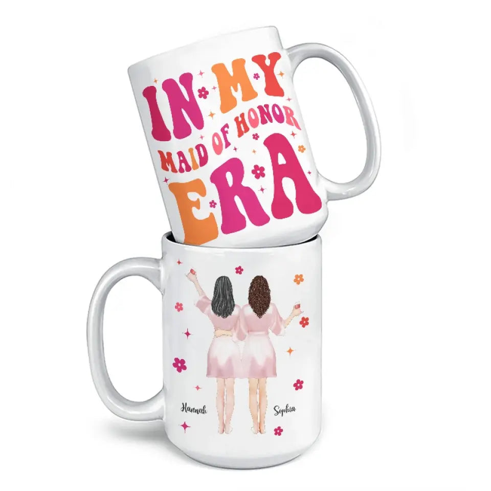Merci d'être à mes côtés aujourd'hui et toujours - Mug personnalisé Bestie - Cadeau de mariage, cadeau de demoiselle d'honneur pour meilleures amies, BFF, sœurs