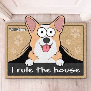 Je suis le maître de la maison - Tapis décoratif personnalisé en forme de chien - Cadeau de pendaison de crémaillère pour les propriétaires et les amoureux des animaux
