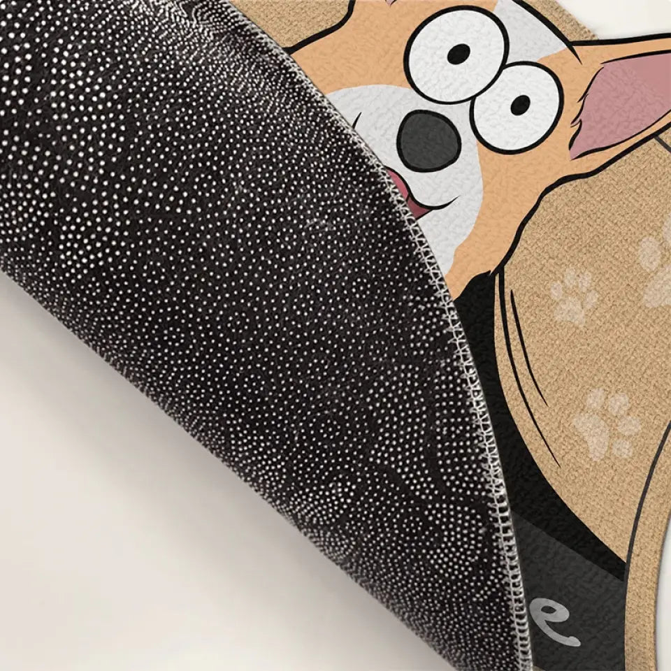 Je suis le maître de la maison - Tapis décoratif personnalisé en forme de chien - Cadeau de pendaison de crémaillère pour les propriétaires et les amoureux des animaux