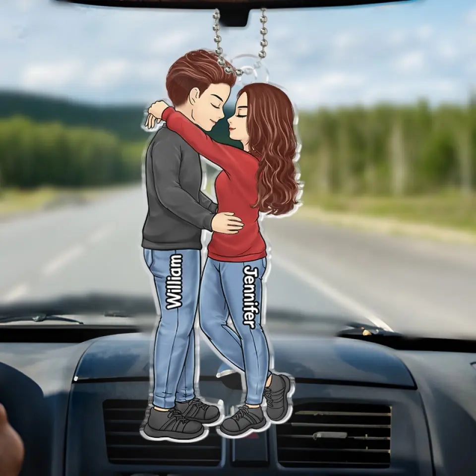 Chaque jour avec toi est le plus beau jour de ma vie - Ornement de voiture personnalisé pour couple - Forme personnalisée en acrylique - Cadeau pour mari et femme, anniversaire