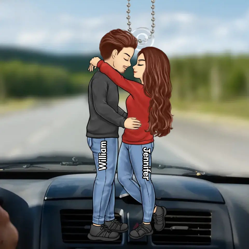 Chaque jour avec toi est le plus beau jour de ma vie - Ornement de voiture personnalisé pour couple - Forme personnalisée en acrylique - Cadeau pour mari et femme, anniversaire