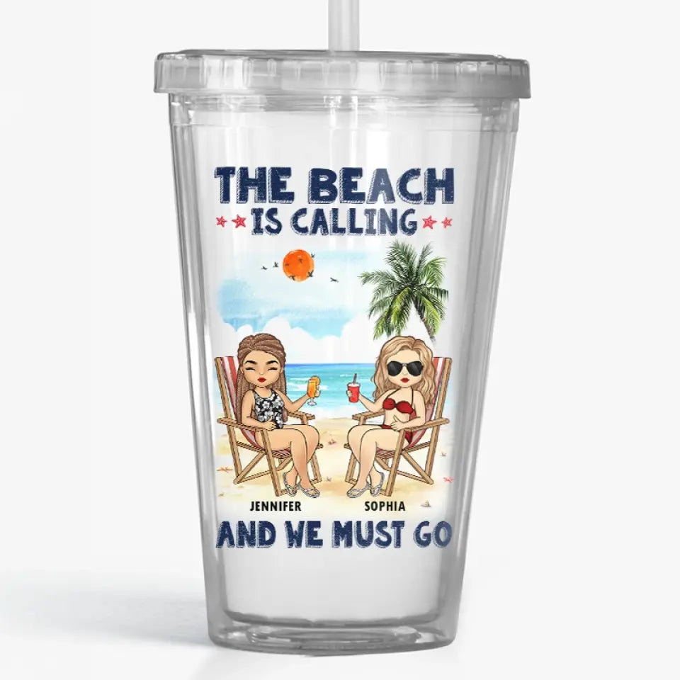 Des souvenirs créés ensemble qui durent toute une vie - Gobelet en acrylique transparent personnalisé Bestie - Cadeau de vacances d'été pour meilleures amies, meilleures amies, sœurs