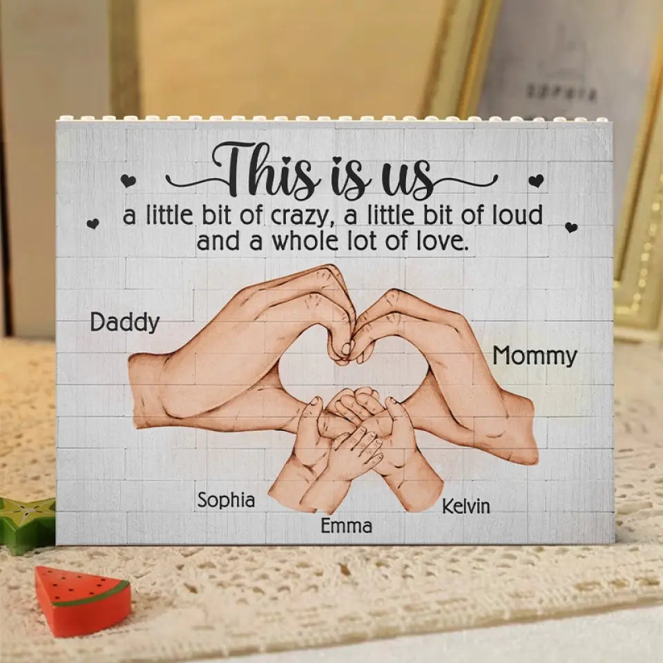 La maison est là où se trouve la famille - Blocs de construction rectangulaires horizontaux personnalisés pour la famille - Cadeau pour les membres de la famille