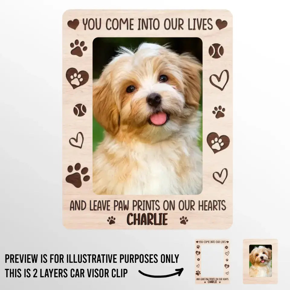 Custom Photo Your Paw Prints Will Always Be In My Heart - Memorial Personalized Custom Car Visor Clip - Sympathy Gift For Pet Owners, Pet Lovers
