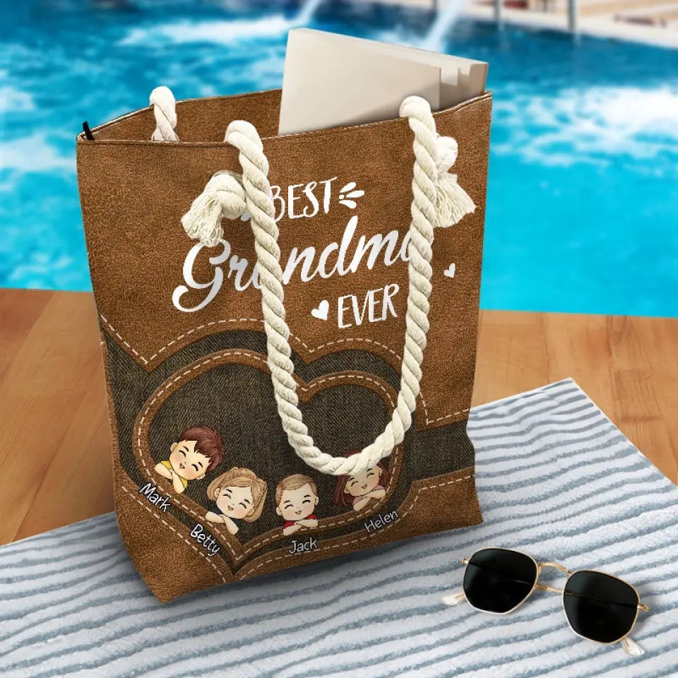 Chaque maison a besoin d'une grand-mère - Sac de plage personnalisé pour la famille - Cadeau pour maman, grand-mère