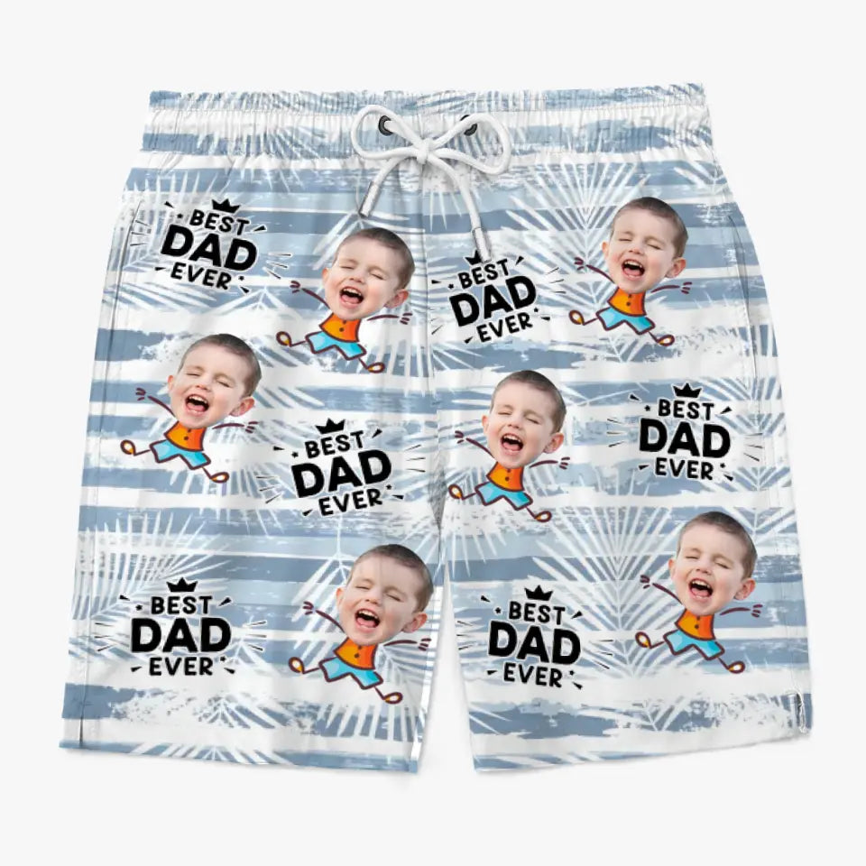 Short de plage hawaïen tropical personnalisé avec photo pour témoin de mariage - Cadeau idéal pour les vacances d'été, papa ou grand-père