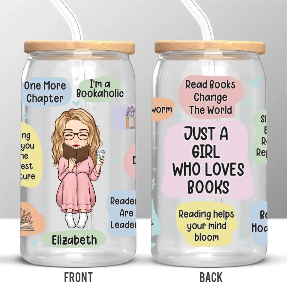 Lire des livres change le monde - Tasse en verre personnalisée pour les amoureux des livres, tasse à café glacé - Cadeau pour les amoureux des livres
