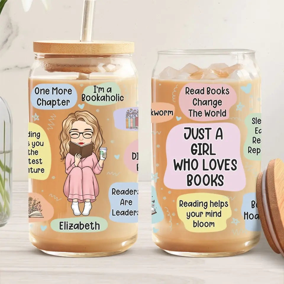 Lire des livres change le monde - Tasse en verre personnalisée pour les amoureux des livres, tasse à café glacé - Cadeau pour les amoureux des livres