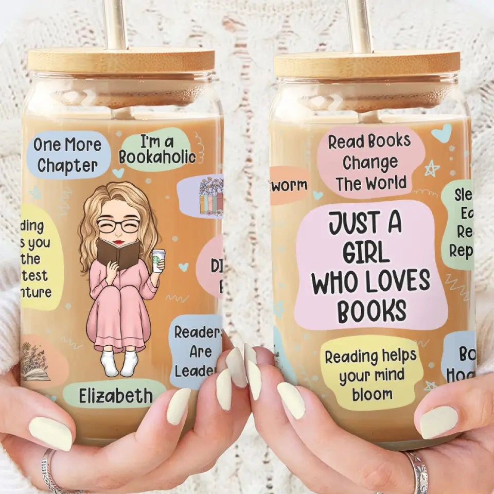 Lire des livres change le monde - Tasse en verre personnalisée pour les amoureux des livres, tasse à café glacé - Cadeau pour les amoureux des livres