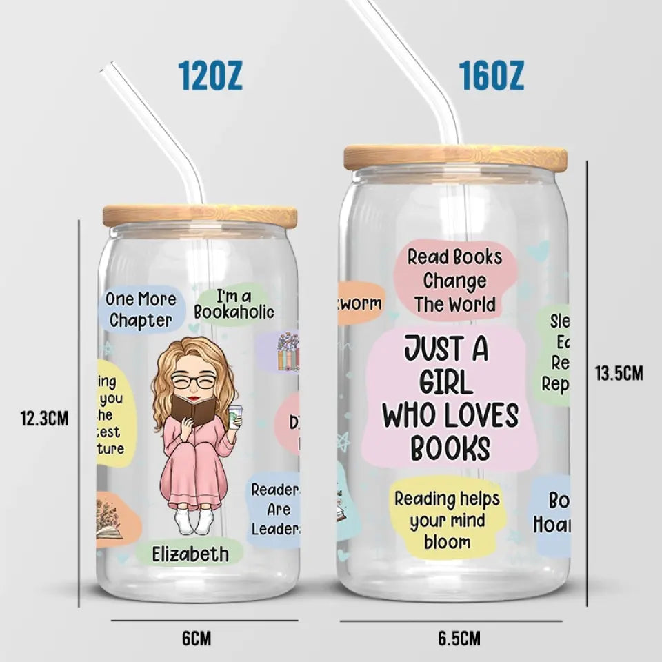 Lire des livres change le monde - Tasse en verre personnalisée pour les amoureux des livres, tasse à café glacé - Cadeau pour les amoureux des livres