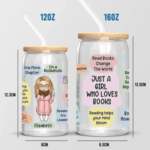 Lire des livres change le monde - Tasse en verre personnalisée pour les amoureux des livres, tasse à café glacé - Cadeau pour les amoureux des livres