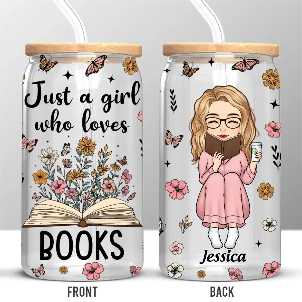 Just One More Chapter - Personalized Custom Glass Cup, Iced Coffee Cup - Gift For Book Lovers